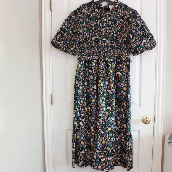 Tuckernuck Floral Midi Dress - Black and Multicolor - Picture 2 of 11